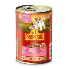 Propesko Dog Konzerva Junior s teľacím a kuracím v želé 415 g