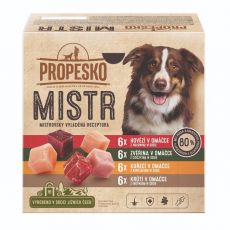 Propesko MISTR Dog Kapsička hovädzia/zverina/kuracia/morčacia v omáčke 24 x 85 g