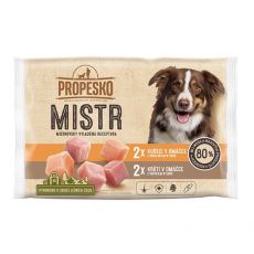 Propesko MISTR Dog Kapsička kuracia/morčacia v omáčke 4 x 85 g