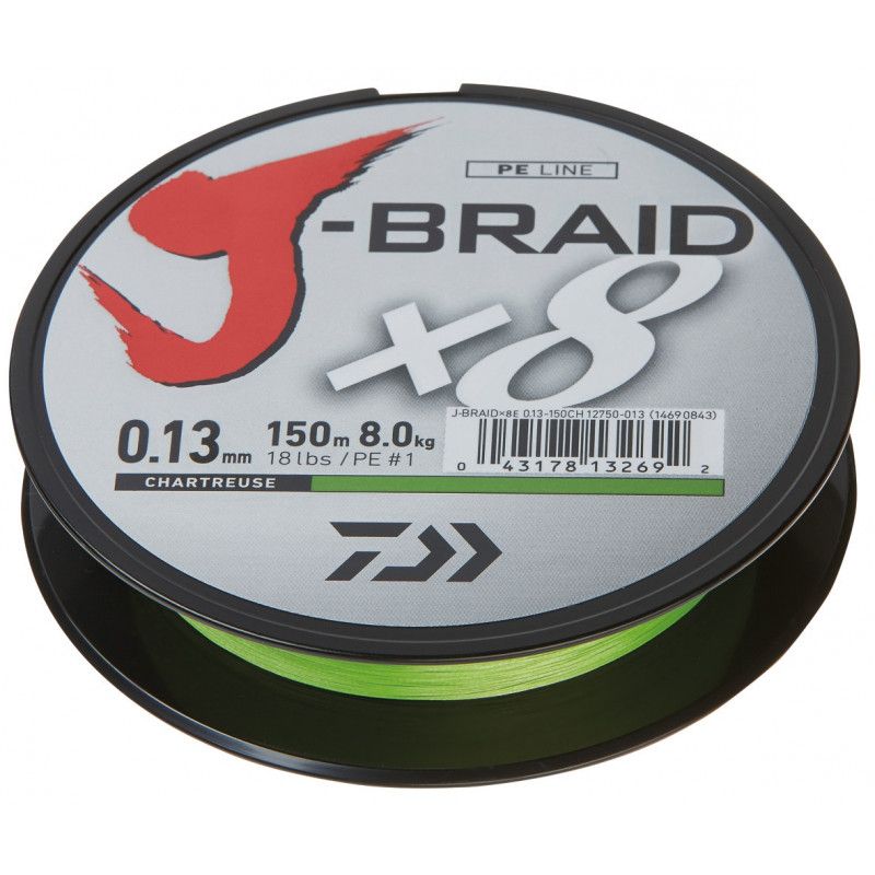 Daiwa J-Braid X8 0.13mm-150m chartreuse