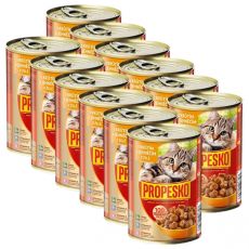 Propesko Cat Konzerva s morčacím a jahňacím v želé 12 x 415 g