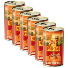 Propesko Dog Konzerva s hovädzím a kuracím v omáčke 6 x 1240 g