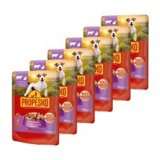 Propesko Dog Kapsička hovädzie-králik v omáčke 6 x 100 g