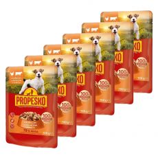 Propesko Dog Kapsička kura-hovädzie v omáčke 6 x 100 g