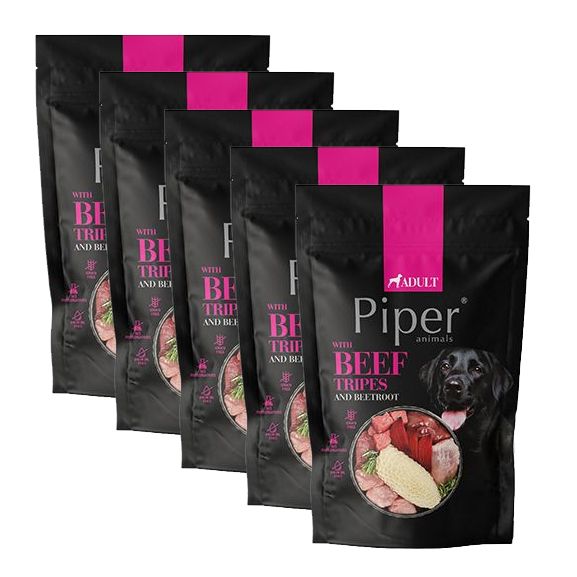 Kapsička Piper Adult s hovädzími držkami a červenou repou 5 x 500 g