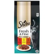 Sheba Fresh & Fine kapsičky pre mačky, kuracie, hov&auml;dzie a jahňacie 6 x 50 g