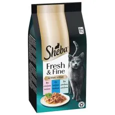 Sheba Fresh & Fine kapsičky pre mačky, kuracie, pstruh a losos 6 x 50 g