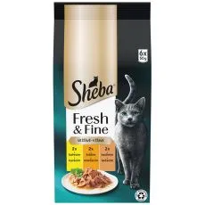 Sheba Fresh & Fine kapsičky pre mačky, kuracie, morčacie a kačacie 6 x 50 g