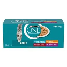 Purina ONE Adult kapsičky pre mačky jahňacie, morsk&eacute; ryby, kura, hov&auml;dzie v &scaron;ťave 40x85 g
