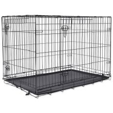 Klietka pre psy skladacia, 2 dvere, XL - 106 x 69 x 77 cm