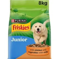 Friskies Junior granule pre &scaron;teniatka kura s mliekom, zelenina 8 kg