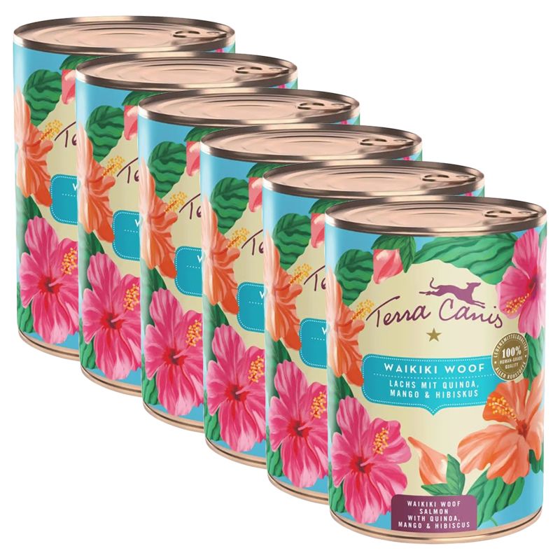 Terra Canis Waikiki Woof - Salmon with quinoa, mango & hibiscus 6 x 400 g