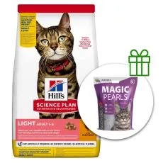Hill's Science Plan Light granule pre dospel&eacute; mačky s kurac&iacute;m 10 kg + podstielka ZADARMO