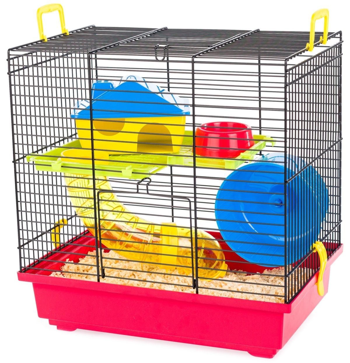 Klietka pre hlodavce TEDDY 1 COLOR s tunelom 36 x 24 x 37 cm ČERVENÁ
