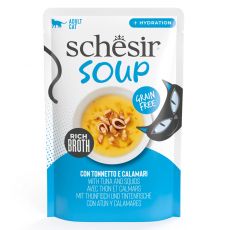 Schesir Cat Soup tuniak s kalamárom 40 g