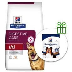 Hill's Prescription Diet i/d Starostlivosť o zaž&iacute;vanie granule pre psov 4 kg + pamlsky ZADARMO