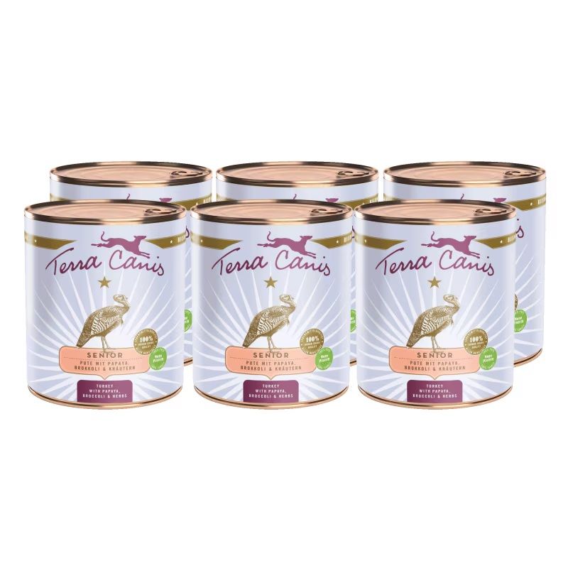 Terra Canis Senior ﻿﻿Turkey with papaya, broccoli & herbs 6 x 800 g