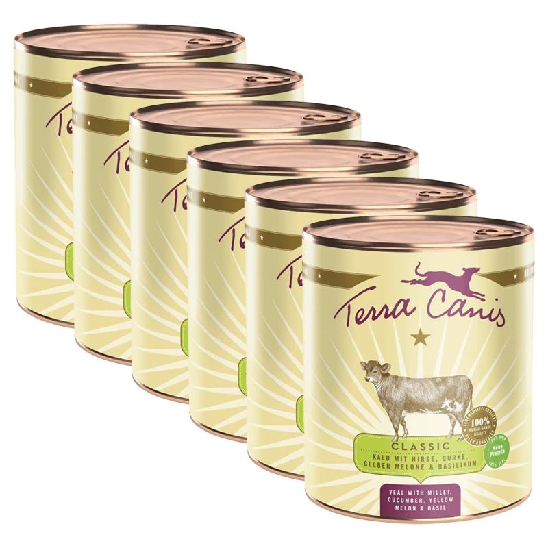 Terra Canis Veal with millet, cucumber, yellow melon & basil 6 x 800 g