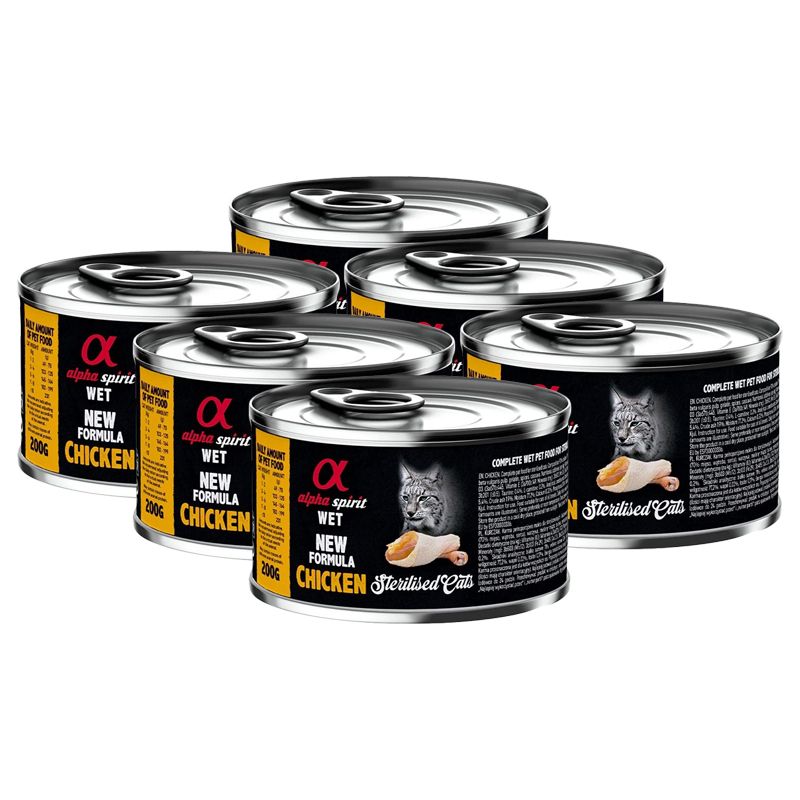 Alpha Spirit Cat Adult Chicken Sterilized 6 x 200 g