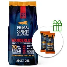 Primal Spirit Dog 70% Wanderlust kura a losos 12 kg + 2 x pamlsky ZADARMO