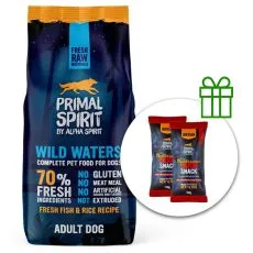 Primal Spirit Dog 70% Wild Waters morsk&eacute; ryby 12 kg + 2 x pamlsky ZADARMO
