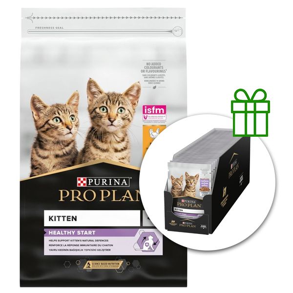 PRO PLAN Kitten Healthy Start granule pre mačiatka kura 10 kg + 10 kapsičiek ZADARMO