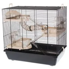 Klietka pre hlodavce HOMER - 58 x 38 x 55 cm ČIERNA