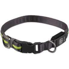 Dog Fantasy USB LED Nylonový svietiaci obojok M-L zelený 45-65 cm
