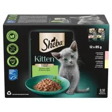 Sheba Kitten Kapsičky zmie&scaron;an&yacute; v&yacute;ber v &scaron;ťave 12 x 85 g