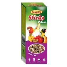 Avicentra Deluxe tyčinky pre mal&eacute; papag&aacute;je - ovocie a orechy, 2 ks