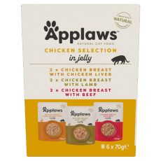 Applaws Chicken Selection Kapsička pre mačky, kurací výber v želé 6 x 70 g