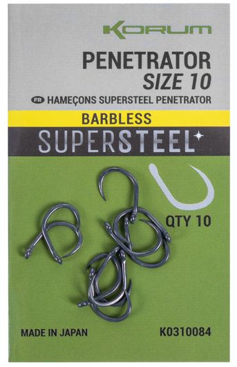 Korum Supersteel PENETRATOR Hook Barbless / size 8