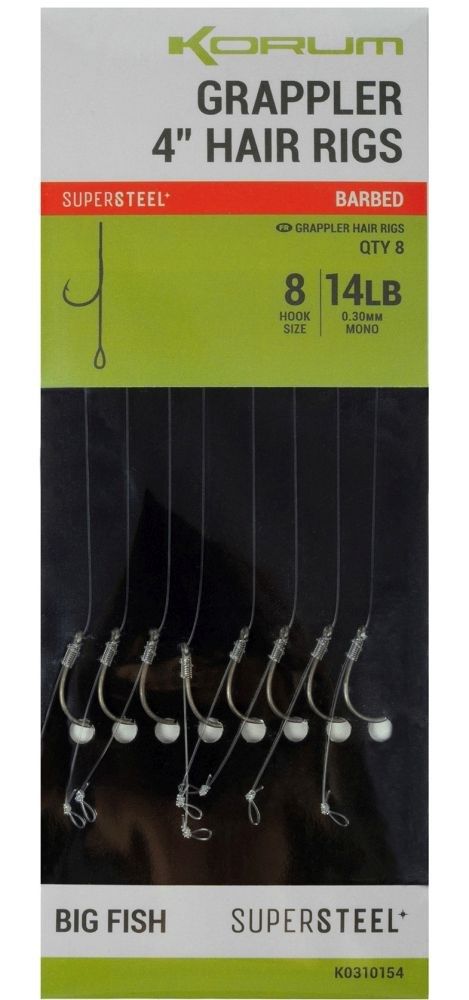 Korum GRAPPLER Hair Rig Barbed 10cm/hook size 10