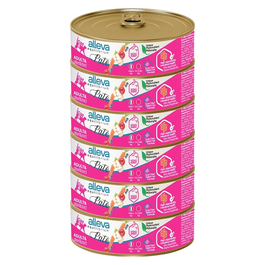 Alleva EQUILIBRIUM Paté Cat Sterilized rabbit 6 x 85 g