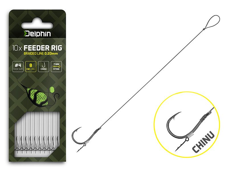Delphin Feeder Braided Sting / 10x / 8cm/0,14mm/Chinu 8