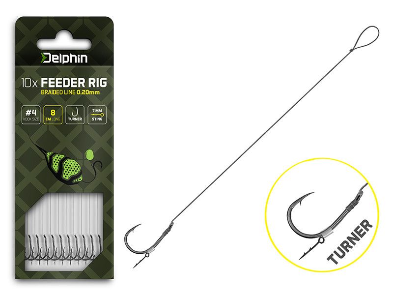 Delphin Feeder Braided Sting / 10x / 12cm/0,14mm/Turner 8