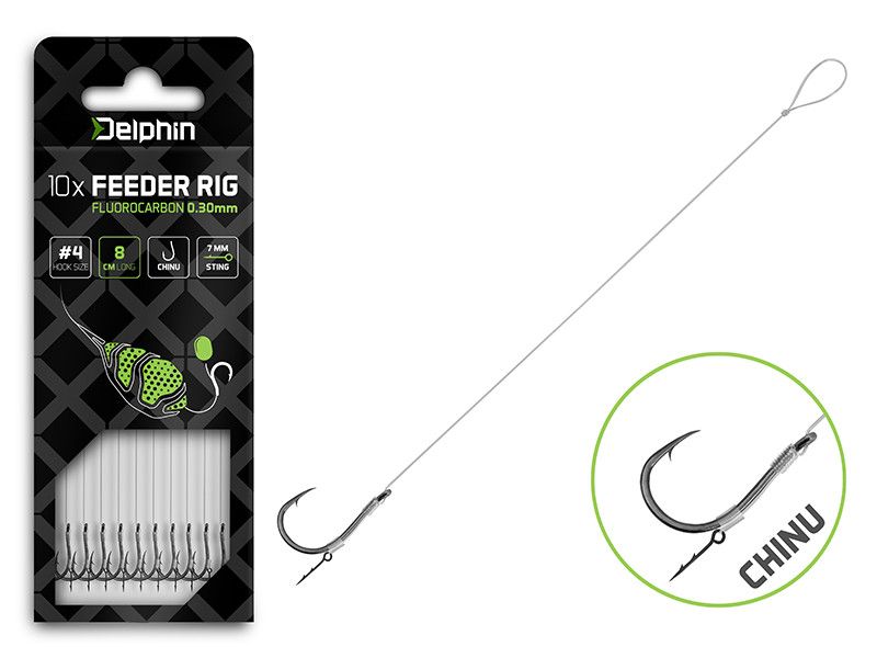 Delphin Feeder Fluoro Sting / 10x / 8cm/0,30mm/Chinu 4