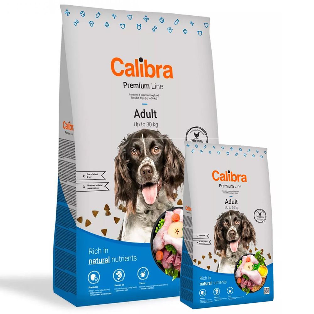 Calibra Dog Premium Line Adult 12 + 3 kg ZADARMO