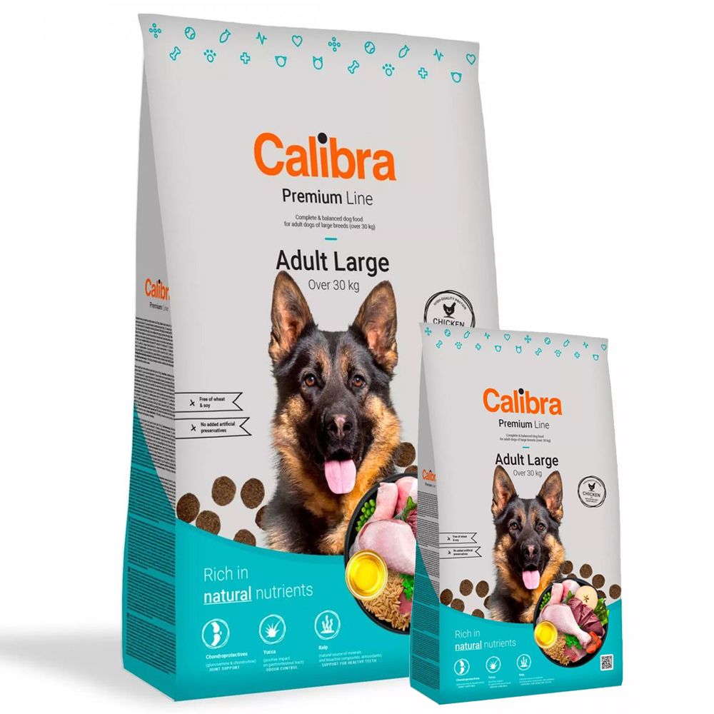 Calibra Dog Premium Line Adult Large 12 + 3 kg ZADARMO