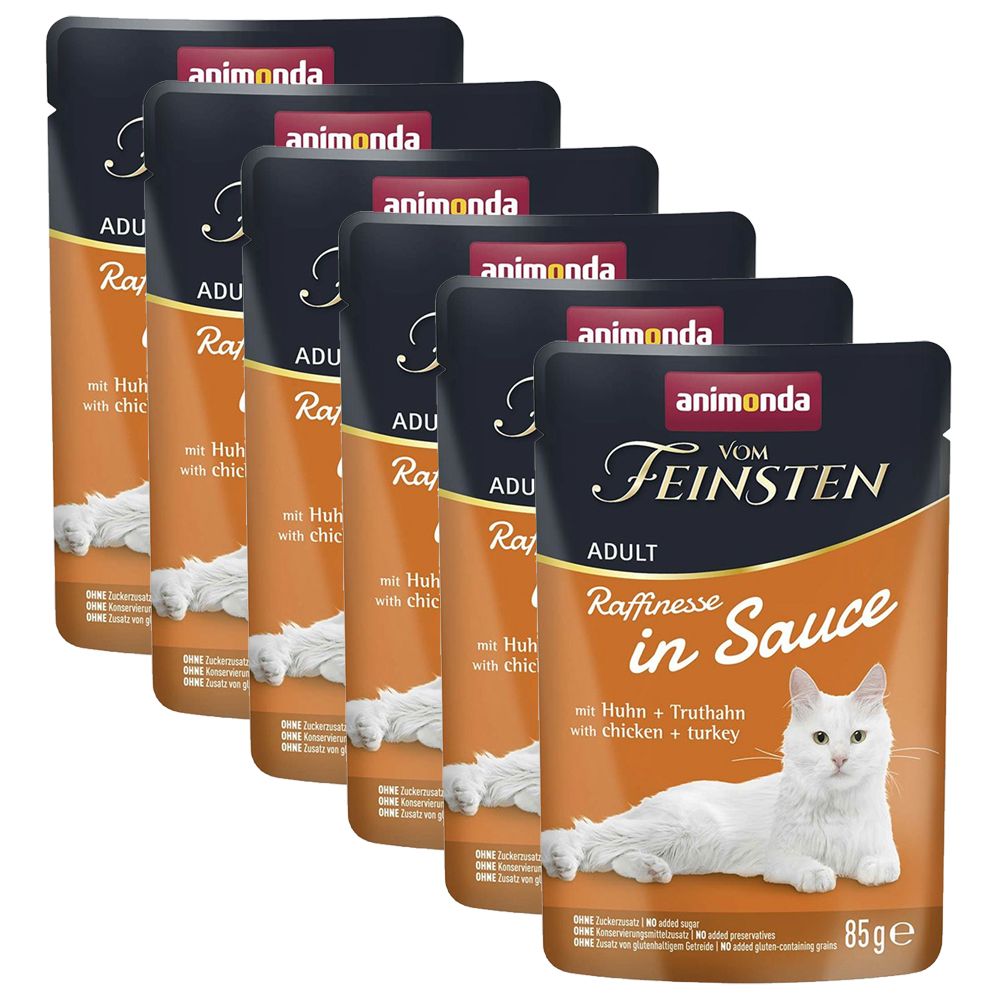 Animonda Vom Feinsten Raffinesse In Sauce kura & morčacie v omáčke 6 x 85 g
