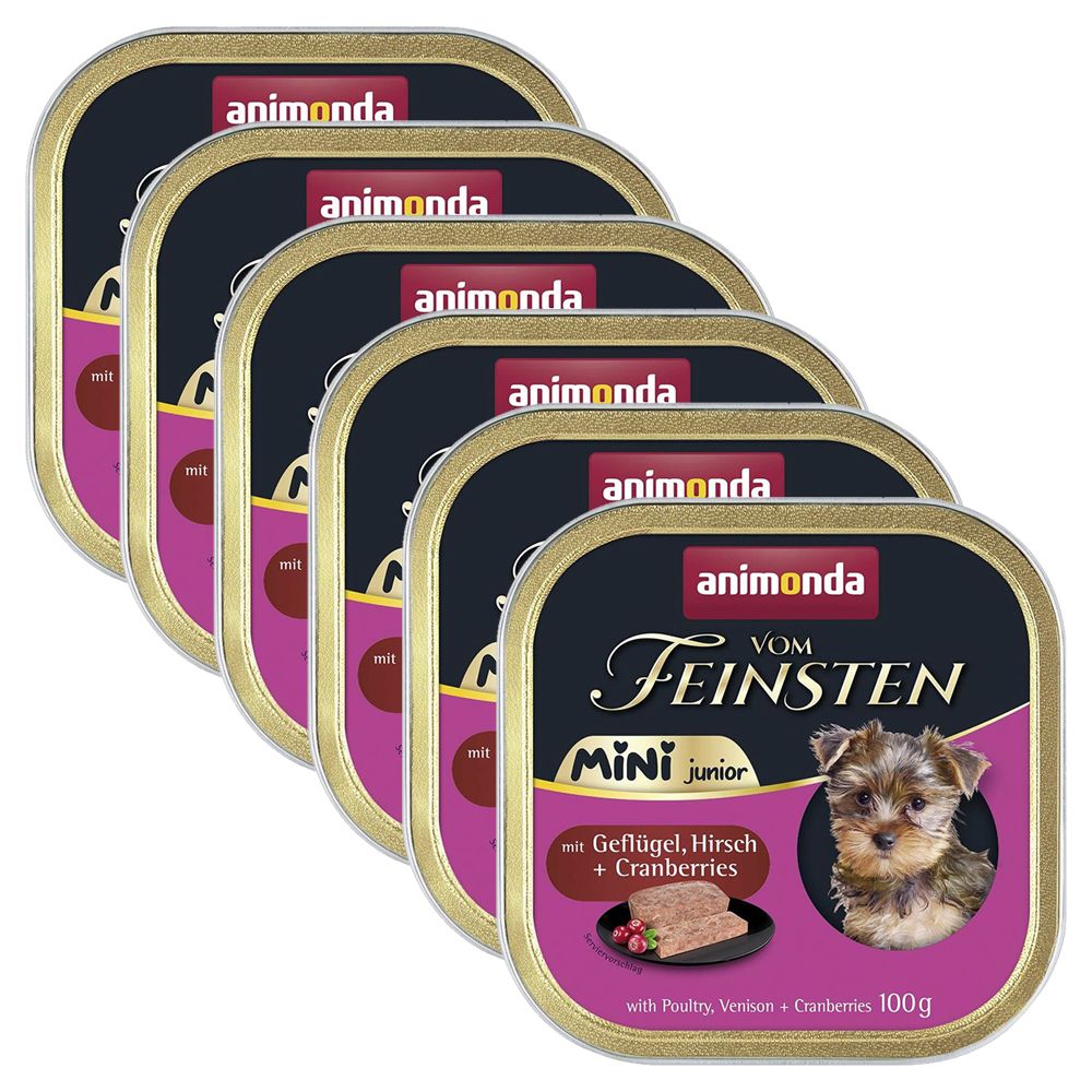 Animonda Vom Feinsten Junior Mini - hydina, jeleň a brusnice 6 x 100 g
