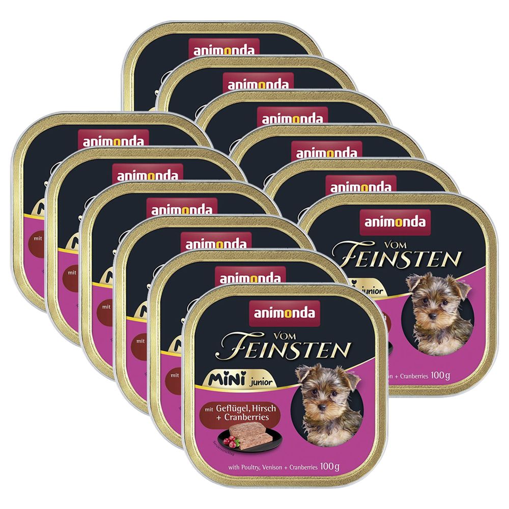 Animonda Vom Feinsten Junior Mini - hydina, jeleň a brusnice 12 x 100 g