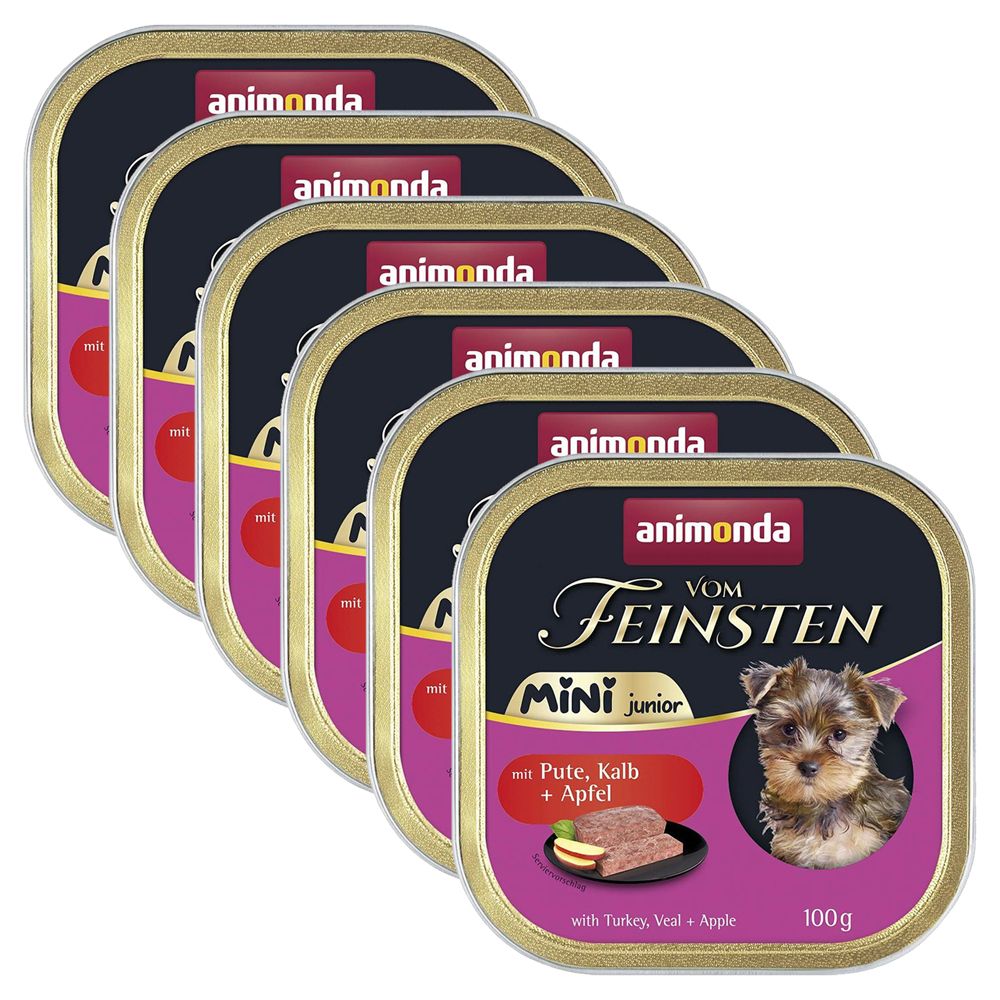 Animonda Vom Feinsten Junior Mini - morčacie, teľacie a jablko 6 x 100 g