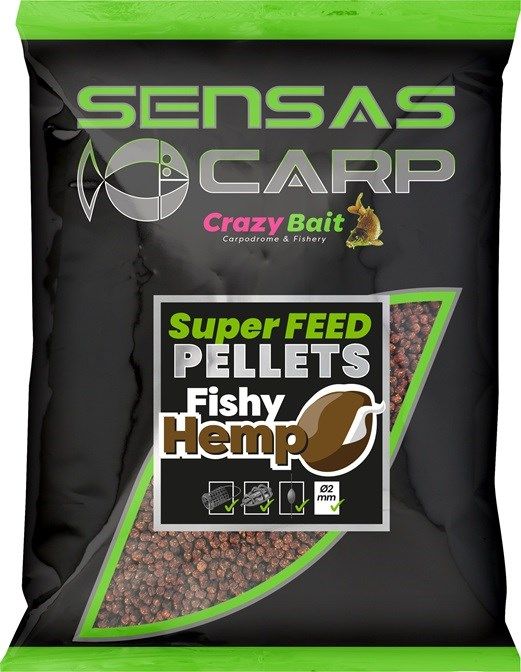 Sensas CARP Super Feed Pellets 2mm/650g Fishy Hemp