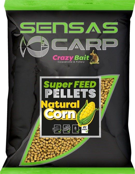 Sensas CARP Super Feed Pellets 2mm/650g Natural Corn