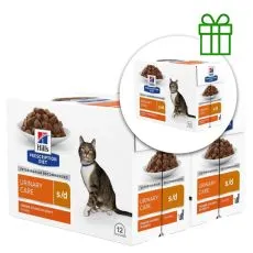 Hill's Prescription Diet s/d Starostlivosť o močov&yacute; syst&eacute;m kapsička pre mačky 12 x 85 g, 2+1 ZADARMO