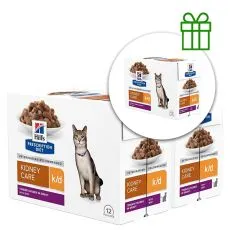 Hill's Prescription Diet k/d Starostlivosť o obličky kapsička pre mačky s hov&auml;dz&iacute;m 12 x 85 g, 2+1 ZADARMO