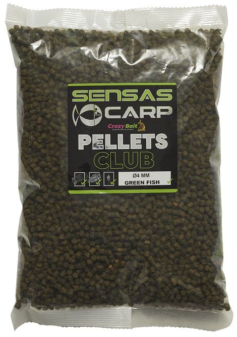 Sensas CARP Pellets Club 4mm/1kg Green Fish