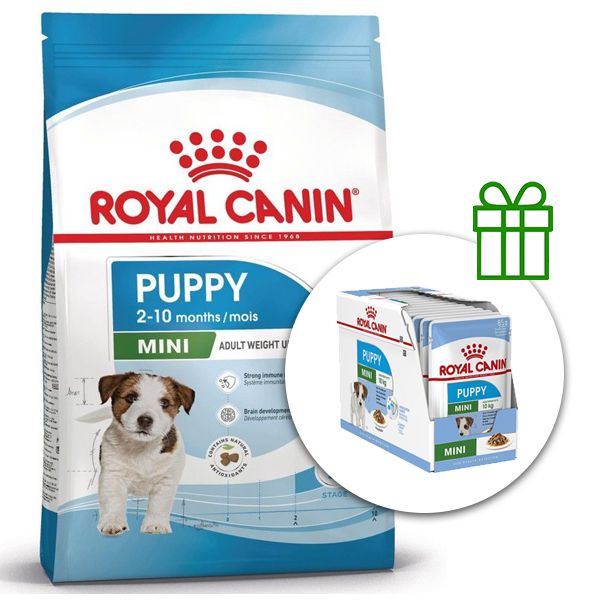 ROYAL CANIN Mini Puppy granule pre šteňatá malých plemien do 10 mesiacov 8 kg + 12 kapsičiek ZADARMO