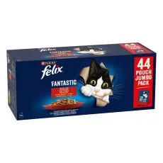 Kapsičky FELIX Fantastic Multipack - s hov&auml;dz&iacute;m, kuraťom, kačicou a jahňac&iacute;m v žel&eacute; 44 x 85 g